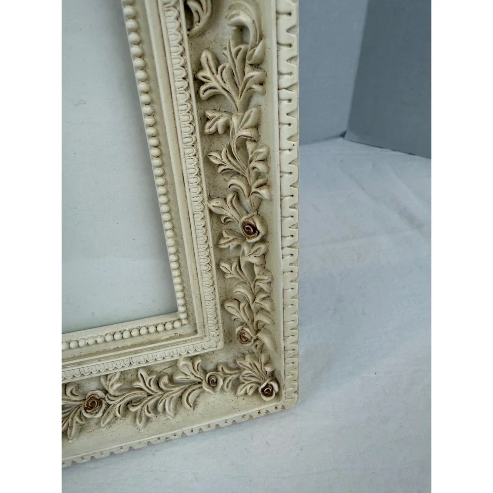 Vintage Ornate Cream Floral Picture Frame Victorian Style Tabletop Wall Decor‎